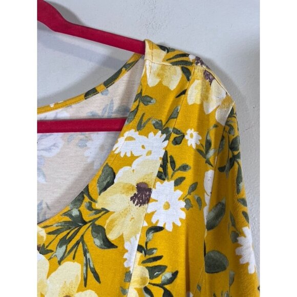 Torrid Floral Boho Top 4X Yellow Western Classic Chic Coastal Workwear Resort - Picture 4 of 8